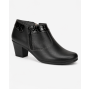 Botine dama negre din piele naturala box cu toc gros si fermoar lateral MV4NBOX